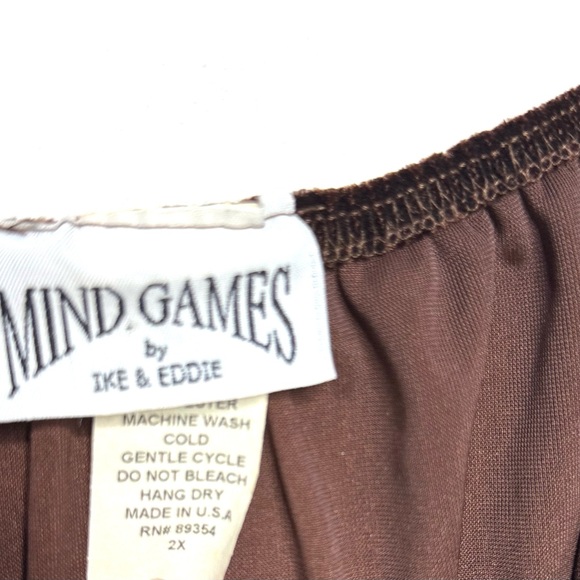 Vintage Brown Sheer Velvet Long Sleeve Top Size 2XL Whimsy Goth Y2K - Picture 5 of 5